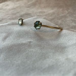 Kendra Scott Merida Gold Pinch Cuff Bracelet in Sage Mica  |  NWOT
